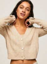 Buff Openwork V Neck Cardigan Pepe Jeans L20F2F243 Women