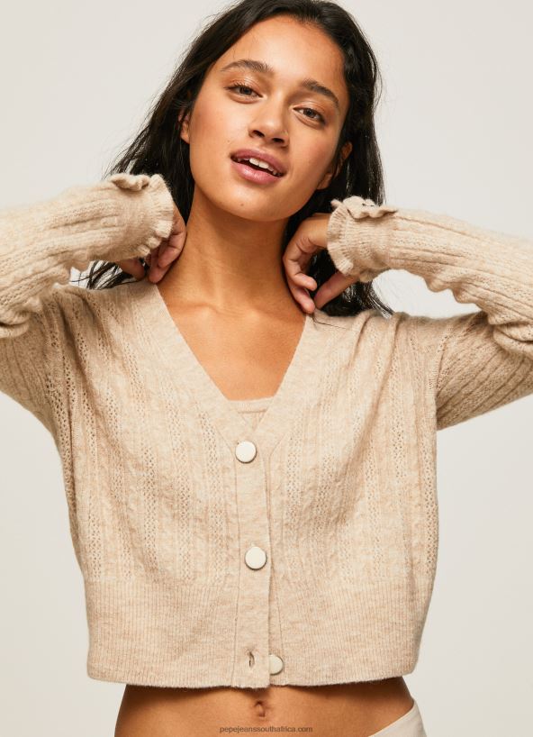 buff_openwork_v_neck_cardigan_pepe_jeans_l20f2f243_women.jpg Buff Openwork V Neck Cardigan Pepe Jeans L20F2F243 Women - Image 1