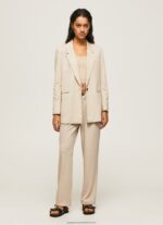 Buff Plain Blazer With Shoulder Pads Pepe Jeans L20F2F134 Women - Image 2
