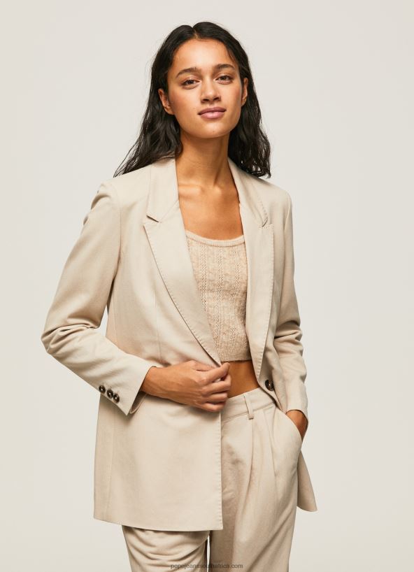 buff_plain_blazer_with_shoulder_pads_pepe_jeans_l20f2f134_women.jpg Buff Plain Blazer With Shoulder Pads Pepe Jeans L20F2F134 Women - Image 1