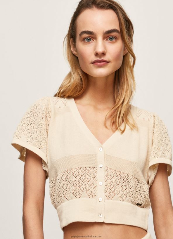 buttermilk_fine_knit_openwork_cardigan_pepe_jeans_l20f2f265_women.jpg Buttermilk Fine Knit Openwork Cardigan Pepe Jeans L20F2F265 Women - Image 1