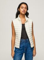 Buttermilk Rubber Patch Logo Padded Waistcoat Pepe Jeans L20F2F132 Women