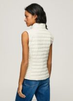 Buttermilk Rubber Patch Logo Padded Waistcoat Pepe Jeans L20F2F132 Women - Image 4