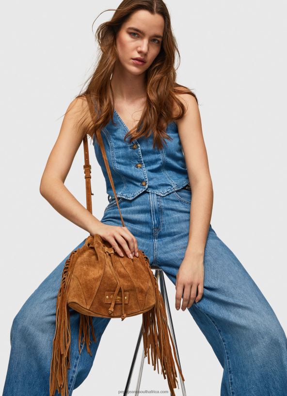 camel_suede_bucket_bag_pepe_jeans_l20f2f724_women.jpg Camel Suede Bucket Bag Pepe Jeans L20F2F724 Women - Image 1