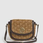 Caramel Woven Straw Crossbody Bag Pepe Jeans L20F2F742 Women