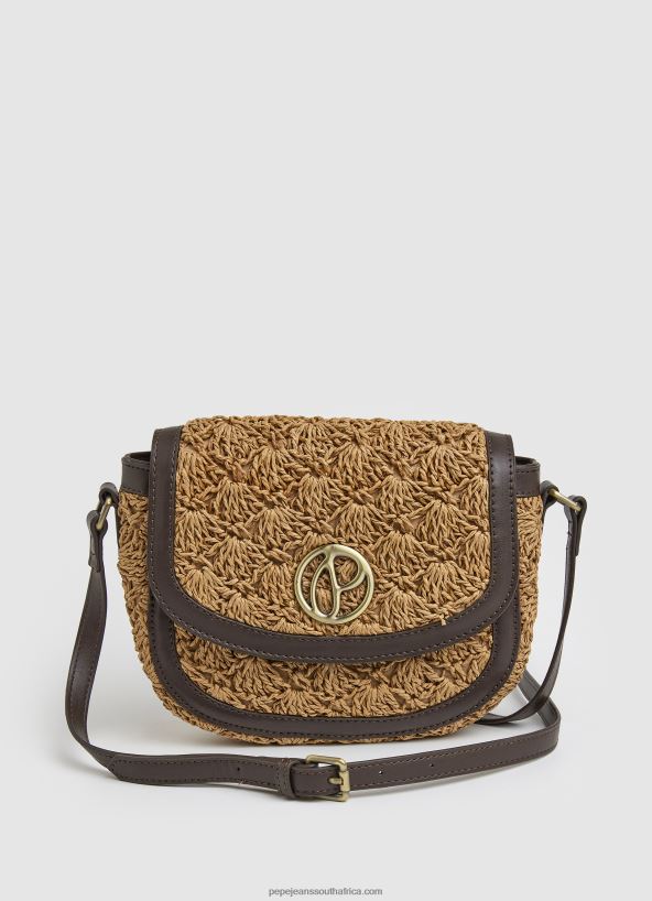 caramel_woven_straw_crossbody_bag_pepe_jeans_l20f2f742_women.jpg Caramel Woven Straw Crossbody Bag Pepe Jeans L20F2F742 Women - Image 1