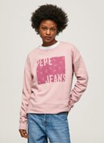 Cloudy Pink Cotton Logo Jumper Pepe Jeans L20F2F285 Women
