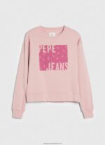 Cloudy Pink Cotton Logo Jumper Pepe Jeans L20F2F285 Women - Image 5