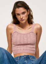 Cloudy Pink Knit Straps Top Pepe Jeans L20F2F247 Women