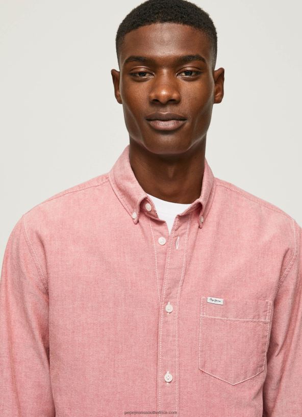 Cloudy Pink Lowell Regular Fit Oxford Shirt Pepe Jeans L20F2F1048 Men - Image 3
