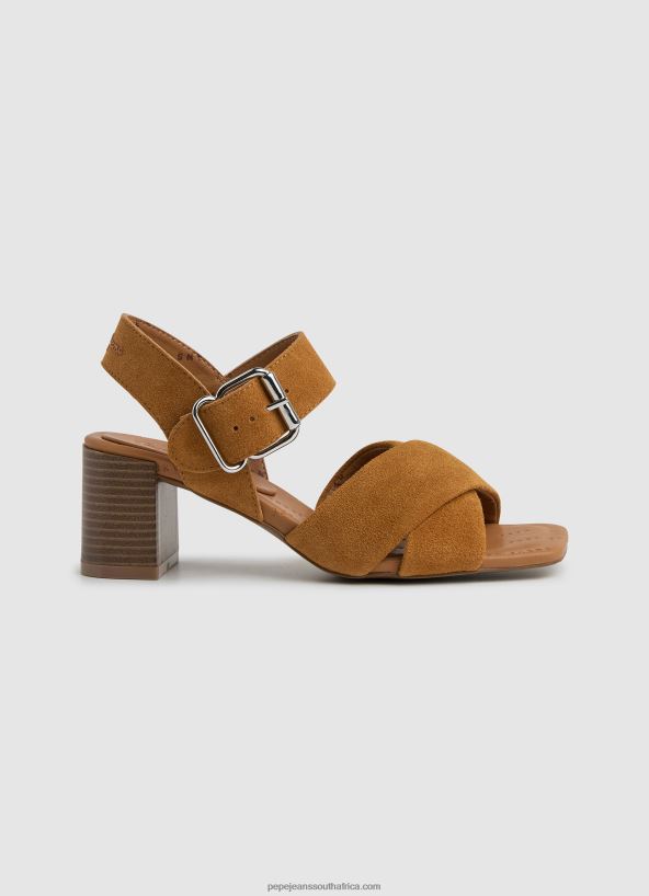 cognac_altea_basic_suede_sandals_pepe_jeans_l20f2f649_women.jpg Cognac Altea Basic Suede Sandals Pepe Jeans L20F2F649 Women - Image 1