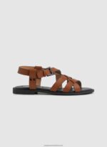 Cognac Hayes Rome Flat Sandals Pepe Jeans L20F2F655 Women