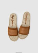 Cognac Siva Berry Leather Sandals Pepe Jeans L20F2F682 Women - Image 2