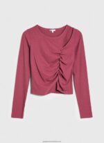Dark Blush Asymmetrical Long Sleeve T-Shirt Pepe Jeans L20F2F425 Women - Image 5