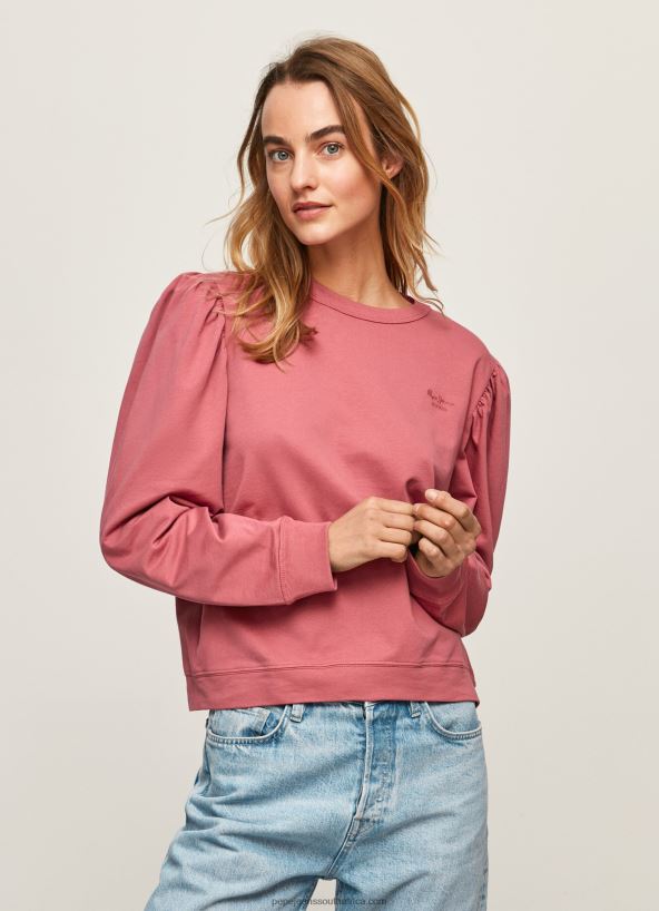 dark_blush_embroidered_logo_cotton_jumper_pepe_jeans_l20f2f278_women.jpg Dark Blush Embroidered Logo Cotton Jumper Pepe Jeans L20F2F278 Women - Image 1