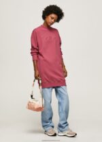 Dark Blush Short Jumper Dress With Logo Pepe Jeans L20F2F205 Women