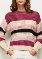 Dark Blush Striped Round Neck Jersey Pepe Jeans L20F2F262 Women - Image 3