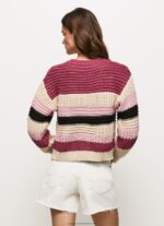 Dark Blush Striped Round Neck Jersey Pepe Jeans L20F2F262 Women - Image 4