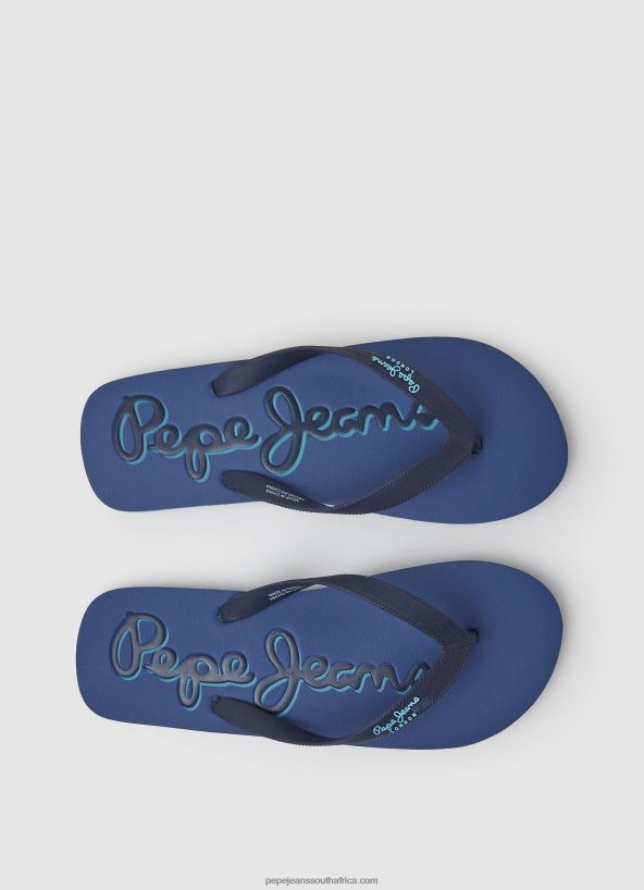 Dark Denim Bay Beach Logo Beach Flip Flops Pepe Jeans L20F2F1277 Men - Image 2