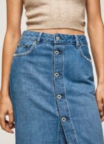 Denim Cotton Denim Midi Skirt Pepe Jeans L20F2F100 Women - Image 3