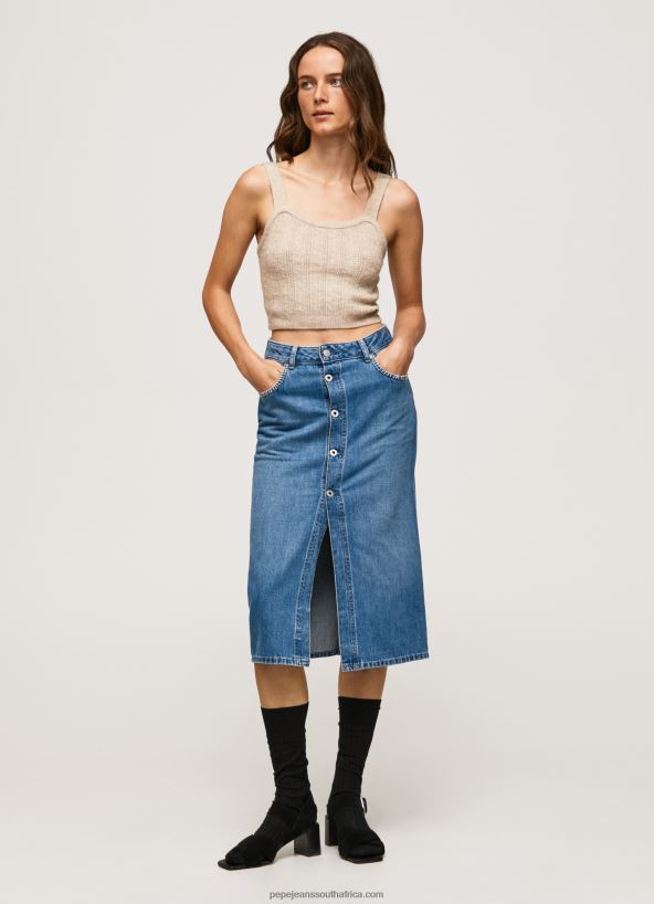 denim_cotton_denim_midi_skirt_pepe_jeans_l20f2f100_women.jpg Denim Cotton Denim Midi Skirt Pepe Jeans L20F2F100 Women - Image 1
