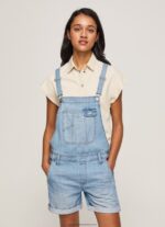 Denim Cotton Denim Short Dungarees Pepe Jeans L20F2F175 Women