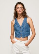 Denim Cropped Fit Denim Waistcoat Pepe Jeans L20F2F319 Women - Image 5