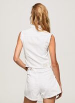 Denim Embroidered Flower Denim Waistcoat Pepe Jeans L20F2F130 Women - Image 5