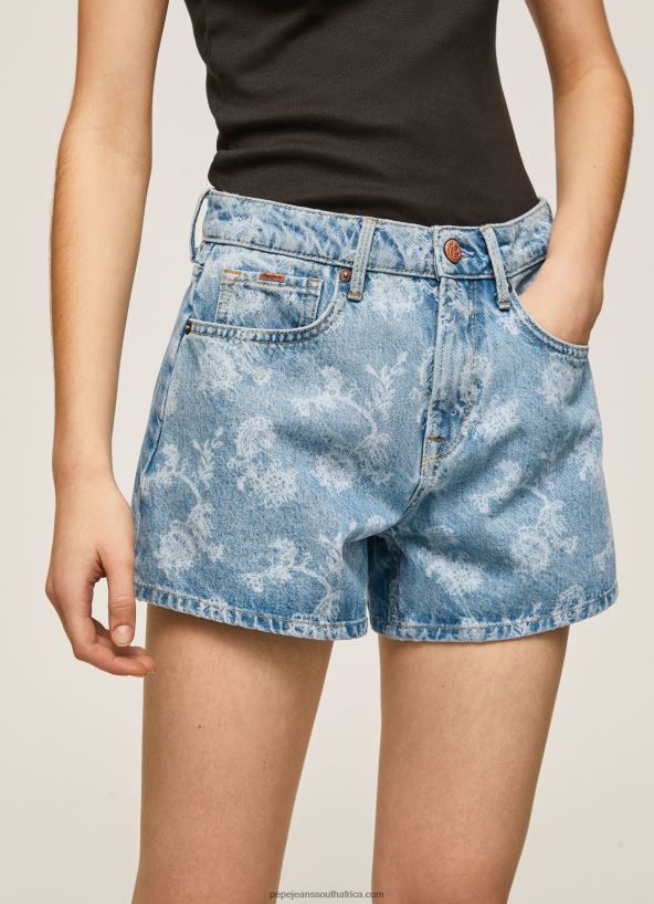 Denim Floral Print Denim Shorts Pepe Jeans L20F2F502 Women - Image 3