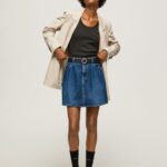 Denim Short Cotton Denim Skirt Pepe Jeans L20F2F99 Women