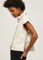 Denim Short Sleeved Denim Shirt Pepe Jeans L20F2F339 Women - Image 4