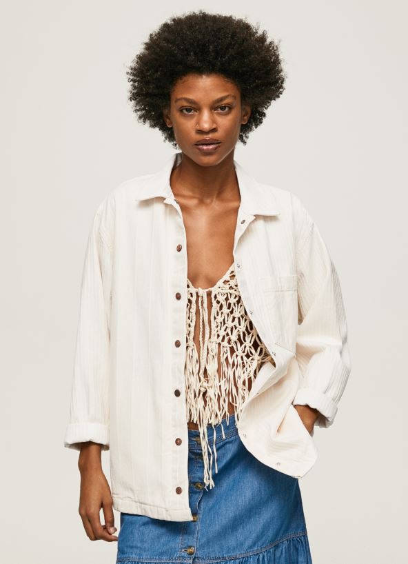 denim_striped_print_denim_overshirt_pepe_jeans_l20f2f353_women.jpg Denim Striped Print Denim Overshirt Pepe Jeans L20F2F353 Women - Image 1