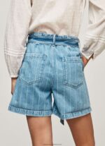 Denim Striped Print Denim Shorts Pepe Jeans L20F2F478 Women - Image 4