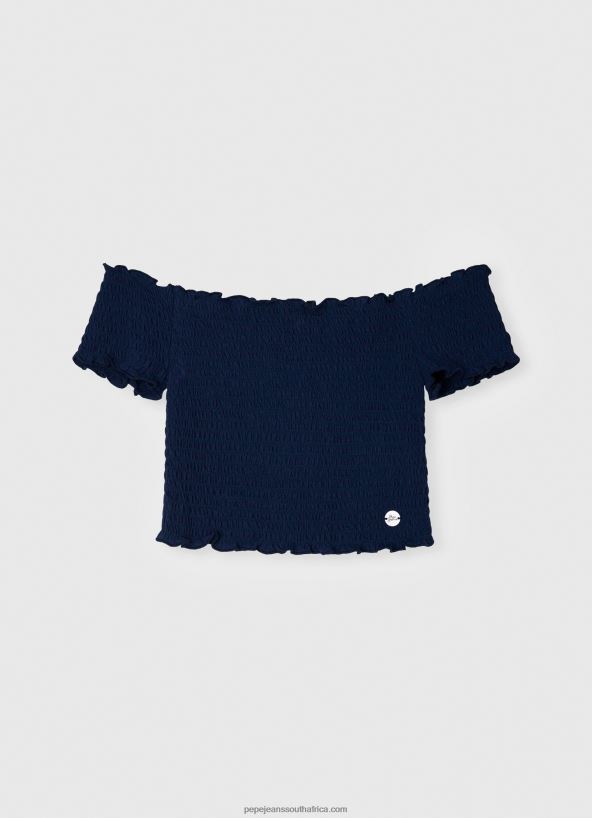 dulwich_short_sleeved_gathered_top_pepe_jeans_l20f2f1425_girl.jpg Dulwich Short-Sleeved Gathered Top Pepe Jeans L20F2F1425 Girl - Image 1