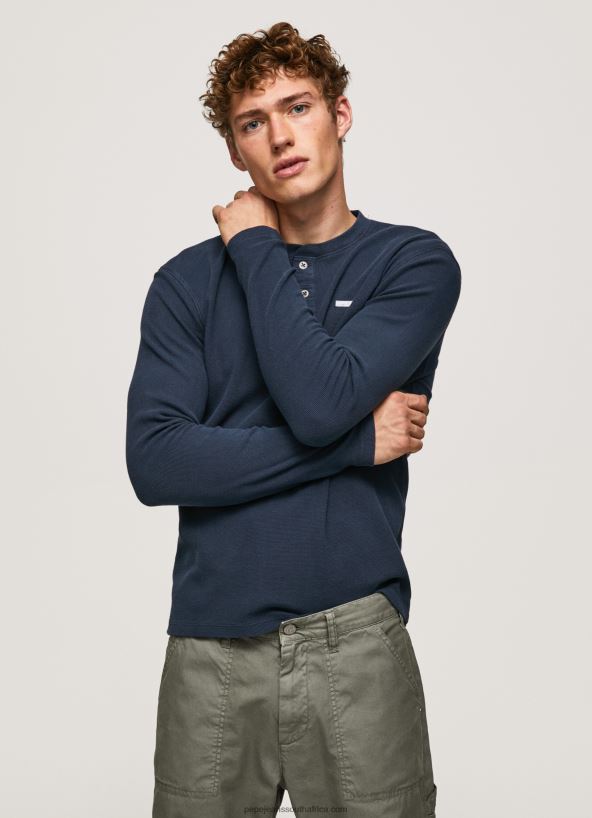dulwich_waffle_knit_cotton_t_shirt_pepe_jeans_l20f2f923_men.jpg Dulwich Waffle Knit Cotton T-Shirt Pepe Jeans L20F2F923 Men - Image 1