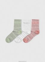 Ecru 3Pack Striped Socks Pepe Jeans L20F2F565 Women