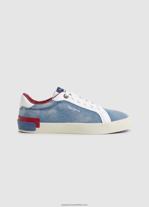 factory_blue_kenton_denim_canvas_sneakers_pepe_jeans_l20f2f627_women.jpg Factory Blue Kenton Denim Canvas Sneakers Pepe Jeans L20F2F627 Women - Image 1