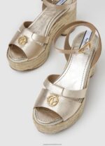 Gold Taffy Night Leather Sandals Pepe Jeans L20F2F646 Women - Image 3