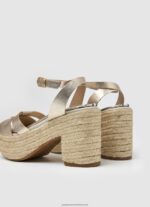 Gold Taffy Night Leather Sandals Pepe Jeans L20F2F646 Women - Image 4