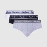 Grey Marl 3Pack Elastic Cotton Briefs Pepe Jeans L20F2F1157 Men