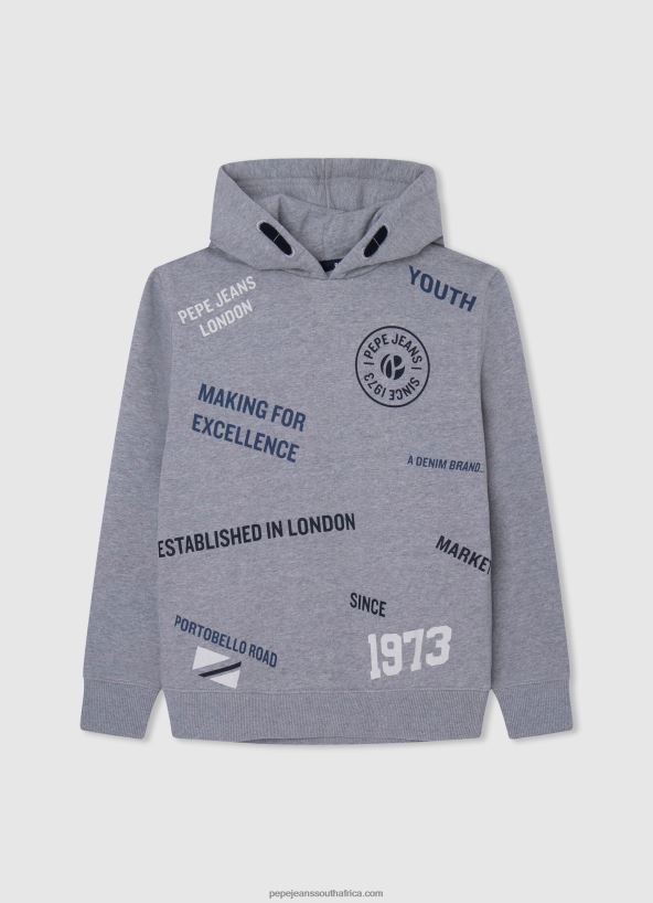 grey_marl_adjustable_cotton_hoodie_pepe_jeans_l20f2f1587_boy.jpg Grey Marl Adjustable Cotton Hoodie Pepe Jeans L20F2F1587 Boy - Image 1