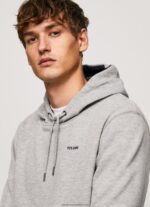 Grey Marl Adjustable Cotton Hoodie Pepe Jeans L20F2F896 Men - Image 3
