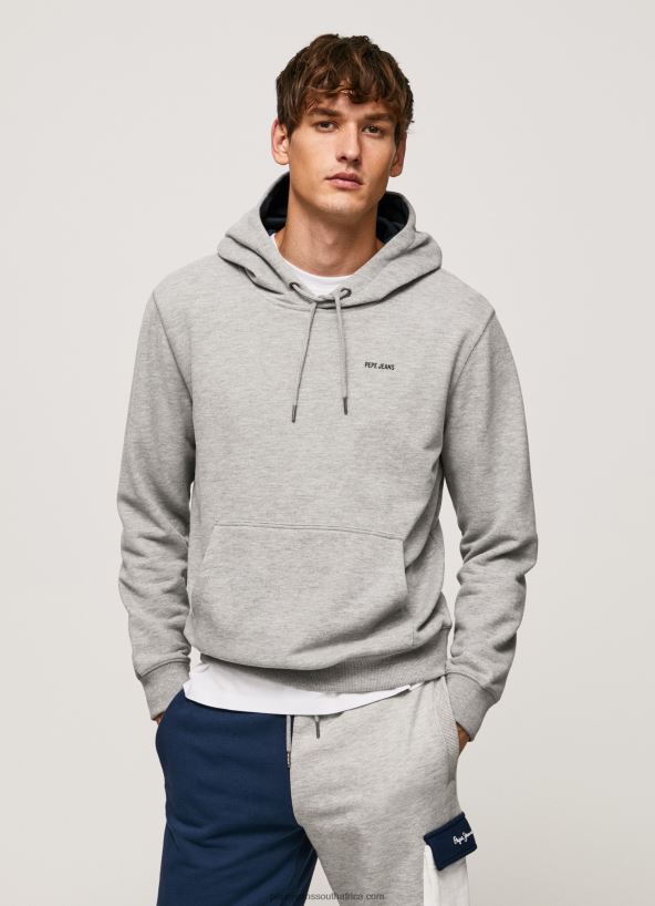 grey_marl_adjustable_cotton_hoodie_pepe_jeans_l20f2f896_men.jpg Grey Marl Adjustable Cotton Hoodie Pepe Jeans L20F2F896 Men - Image 1