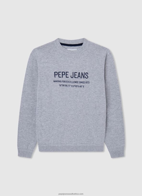 grey_marl_cotton_embroidered_logo_jersey_pepe_jeans_l20f2f1588_boy.jpg Grey Marl Cotton Embroidered Logo Jersey Pepe Jeans L20F2F1588 Boy - Image 1