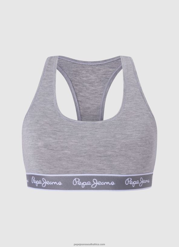 grey_marl_cotton_sports_bra_pepe_jeans_l20f2f544_women.jpg Grey Marl Cotton Sports Bra Pepe Jeans L20F2F544 Women - Image 1