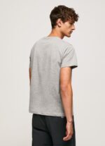 Grey Marl Cotton T-Shirt With Brushes Logo Pepe Jeans L20F2F931 Men - Image 4