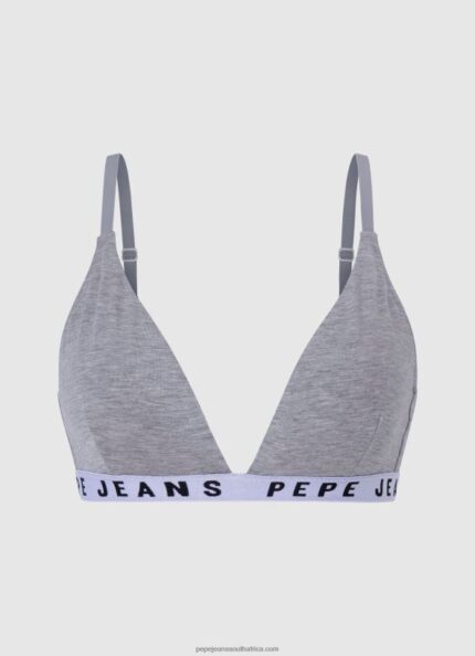 Grey Marl Cotton Triangular Bra Pepe Jeans L20F2F566 Women