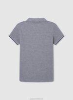 Grey Marl Embroidered Logo Pique Polo Shirt Pepe Jeans L20F2F1666 Boy - Image 2
