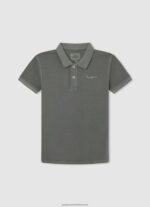 Grey Marl Embroidered Logo Pique Polo Shirt Pepe Jeans L20F2F1666 Boy - Image 5