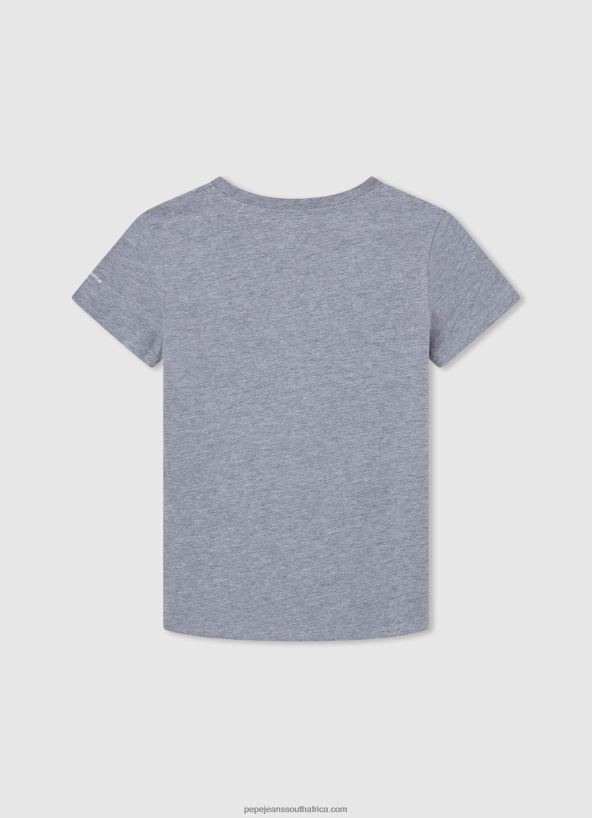 Grey Marl Flag And Logo T-Shirt Pepe Jeans L20F2F1635 Boy - Image 2